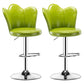 Adjustable Height Upholstered Counter Stools Scandinavian Bar Stools with Chrome Base Green Set of 2 Clearhalo 'Bar Furniture' 'Bar Stools' 'bar_stools' 'furniture_bar_stools' 'Kitchen & Dining Furniture' 'kitchen&dining_furn' 'kitchen' 'kitchen_furn' Furniture' 4422536