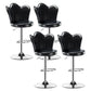 Adjustable Height Upholstered Counter Stools Scandinavian Bar Stools with Chrome Base Black Set of 4 Clearhalo 'Bar Furniture' 'Bar Stools' 'bar_stools' 'furniture_bar_stools' 'Kitchen & Dining Furniture' 'kitchen&dining_furn' 'kitchen' 'kitchen_furn' Furniture' 4422537