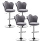 Adjustable Height Upholstered Counter Stools Scandinavian Bar Stools with Chrome Base Grey Set of 4 Clearhalo 'Bar Furniture' 'Bar Stools' 'bar_stools' 'furniture_bar_stools' 'Kitchen & Dining Furniture' 'kitchen&dining_furn' 'kitchen' 'kitchen_furn' Furniture' 4422538