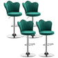 Adjustable Height Upholstered Counter Stools Scandinavian Bar Stools with Chrome Base Blackish Green Set of 4 Clearhalo 'Bar Furniture' 'Bar Stools' 'bar_stools' 'furniture_bar_stools' 'Kitchen & Dining Furniture' 'kitchen&dining_furn' 'kitchen' 'kitchen_furn' Furniture' 4422540