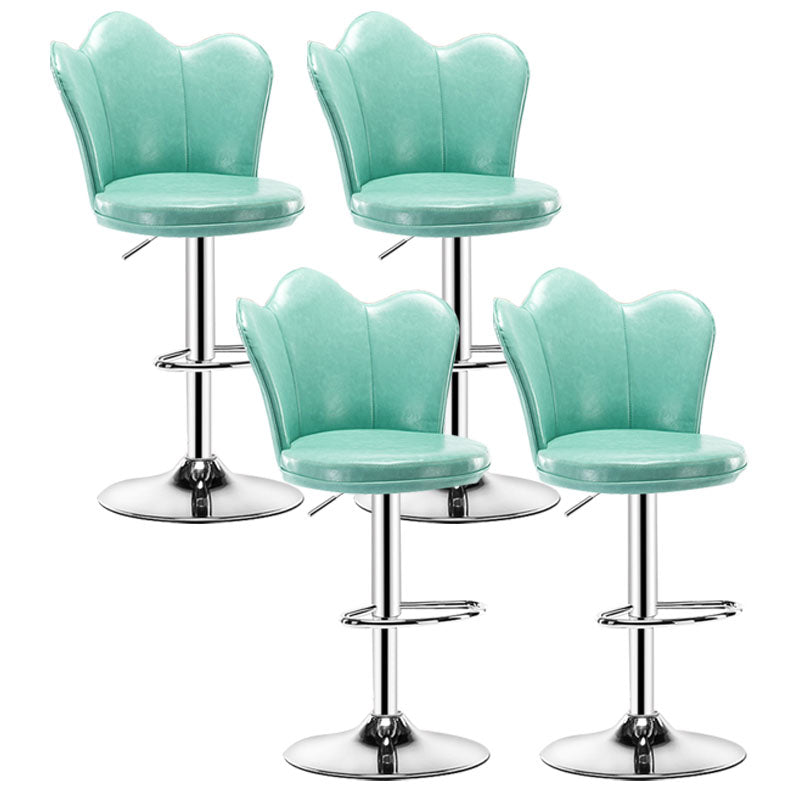 Adjustable Height Upholstered Counter Stools Scandinavian Bar Stools with Chrome Base Mint Green Set of 4 Clearhalo 'Bar Furniture' 'Bar Stools' 'bar_stools' 'furniture_bar_stools' 'Kitchen & Dining Furniture' 'kitchen&dining_furn' 'kitchen' 'kitchen_furn' Furniture' 4422543