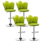 Adjustable Height Upholstered Counter Stools Scandinavian Bar Stools with Chrome Base Green Set of 4 Clearhalo 'Bar Furniture' 'Bar Stools' 'bar_stools' 'furniture_bar_stools' 'Kitchen & Dining Furniture' 'kitchen&dining_furn' 'kitchen' 'kitchen_furn' Furniture' 4422546
