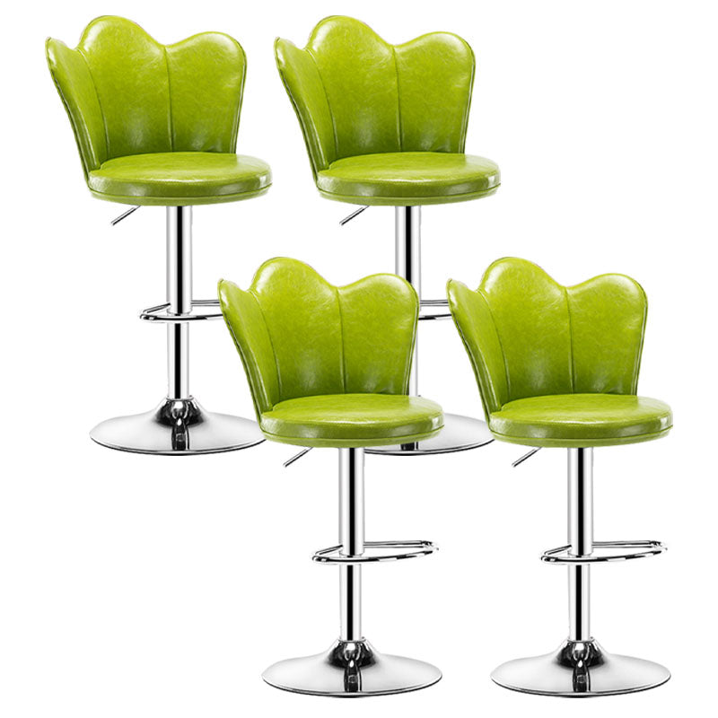 Adjustable Height Upholstered Counter Stools Scandinavian Bar Stools with Chrome Base Green Set of 4 Clearhalo 'Bar Furniture' 'Bar Stools' 'bar_stools' 'furniture_bar_stools' 'Kitchen & Dining Furniture' 'kitchen&dining_furn' 'kitchen' 'kitchen_furn' Furniture' 4422546