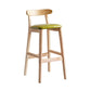 Scandinavian Wood Upholstered Counter Stools Natural Back Bar Stools with Footrest Green 1 Piece Clearhalo 'Bar Furniture' 'Bar Stools' 'bar_stools' 'furn' 'furn_bar_stools' 'furniture_bar_stools' 'Kitchen & Dining Furniture' 'kitchen&dining_furn' 'kitchen' 'kitchen_furn' Furniture' 4422560