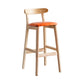 Scandinavian Wood Upholstered Counter Stools Natural Back Bar Stools with Footrest Orange 1 Piece Clearhalo 'Bar Furniture' 'Bar Stools' 'bar_stools' 'furn' 'furn_bar_stools' 'furniture_bar_stools' 'Kitchen & Dining Furniture' 'kitchen&dining_furn' 'kitchen' 'kitchen_furn' Furniture' 4422562