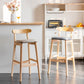 Scandinavian Wood Upholstered Counter Stools Natural Back Bar Stools with Footrest Clearhalo 'Bar Furniture' 'Bar Stools' 'bar_stools' 'furn' 'furn_bar_stools' 'furniture_bar_stools' 'Kitchen & Dining Furniture' 'kitchen&dining_furn' 'kitchen' 'kitchen_furn' Furniture' 4422566