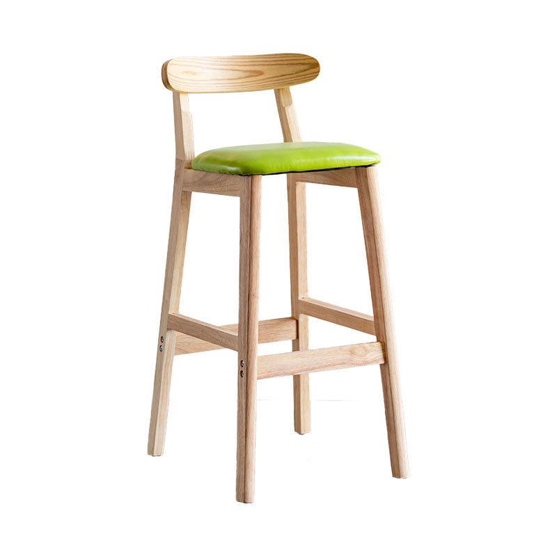 Scandinavian Wood Upholstered Counter Stools Natural Back Bar Stools with Footrest Fruit Green 1 Piece Clearhalo 'Bar Furniture' 'Bar Stools' 'bar_stools' 'furn' 'furn_bar_stools' 'furniture_bar_stools' 'Kitchen & Dining Furniture' 'kitchen&dining_furn' 'kitchen' 'kitchen_furn' Furniture' 4422569