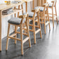Scandinavian Wood Upholstered Counter Stools Natural Back Bar Stools with Footrest Clearhalo 'Bar Furniture' 'Bar Stools' 'bar_stools' 'furn' 'furn_bar_stools' 'furniture_bar_stools' 'Kitchen & Dining Furniture' 'kitchen&dining_furn' 'kitchen' 'kitchen_furn' Furniture' 4422570