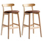 Scandinavian Wood Upholstered Counter Stools Natural Back Bar Stools with Footrest Coffee 2 Piece Set Clearhalo 'Bar Furniture' 'Bar Stools' 'bar_stools' 'furn' 'furn_bar_stools' 'furniture_bar_stools' 'Kitchen & Dining Furniture' 'kitchen&dining_furn' 'kitchen' 'kitchen_furn' Furniture' 4422573