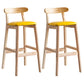 Scandinavian Wood Upholstered Counter Stools Natural Back Bar Stools with Footrest Yellow 2 Piece Set Clearhalo 'Bar Furniture' 'Bar Stools' 'bar_stools' 'furn' 'furn_bar_stools' 'furniture_bar_stools' 'Kitchen & Dining Furniture' 'kitchen&dining_furn' 'kitchen' 'kitchen_furn' Furniture' 4422574