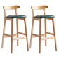 Scandinavian Wood Upholstered Counter Stools Natural Back Bar Stools with Footrest Blackish Green 2 Piece Set Clearhalo 'Bar Furniture' 'Bar Stools' 'bar_stools' 'furn' 'furn_bar_stools' 'furniture_bar_stools' 'Kitchen & Dining Furniture' 'kitchen&dining_furn' 'kitchen' 'kitchen_furn' Furniture' 4422575