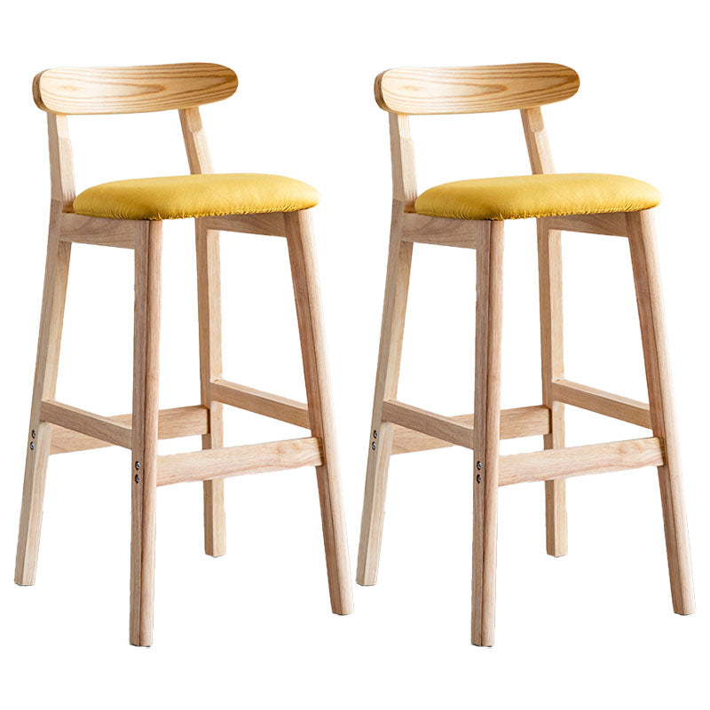 Scandinavian Wood Upholstered Counter Stools Natural Back Bar Stools with Footrest Ginger 2 Piece Set Clearhalo 'Bar Furniture' 'Bar Stools' 'bar_stools' 'furn' 'furn_bar_stools' 'furniture_bar_stools' 'Kitchen & Dining Furniture' 'kitchen&dining_furn' 'kitchen' 'kitchen_furn' Furniture' 4422582