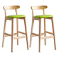Scandinavian Wood Upholstered Counter Stools Natural Back Bar Stools with Footrest Fruit Green 2 Piece Set Clearhalo 'Bar Furniture' 'Bar Stools' 'bar_stools' 'furn' 'furn_bar_stools' 'furniture_bar_stools' 'Kitchen & Dining Furniture' 'kitchen&dining_furn' 'kitchen' 'kitchen_furn' Furniture' 4422583