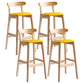 Scandinavian Wood Upholstered Counter Stools Natural Back Bar Stools with Footrest Yellow 4 Piece Set Clearhalo 'Bar Furniture' 'Bar Stools' 'bar_stools' 'furn' 'furn_bar_stools' 'furniture_bar_stools' 'Kitchen & Dining Furniture' 'kitchen&dining_furn' 'kitchen' 'kitchen_furn' Furniture' 4422587