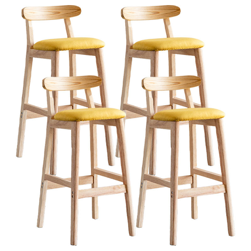 Scandinavian Wood Upholstered Counter Stools Natural Back Bar Stools with Footrest Ginger 4 Piece Set Clearhalo 'Bar Furniture' 'Bar Stools' 'bar_stools' 'furn' 'furn_bar_stools' 'furniture_bar_stools' 'Kitchen & Dining Furniture' 'kitchen&dining_furn' 'kitchen' 'kitchen_furn' Furniture' 4422595