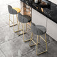 Scandinavian Iron Counter Stools Upholstered Low Back Bar Stools with Round Seat Clearhalo 'Bar Furniture' 'Bar Stools' 'bar_stools' 'furn' 'furn_bar_stools' 'furniture_bar_stools' 'Kitchen & Dining Furniture' 'kitchen&dining_furn' 'kitchen' 'kitchen_furn' Furniture' 4422639