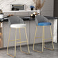Scandinavian Iron Counter Stools Upholstered Low Back Bar Stools with Round Seat Clearhalo 'Bar Furniture' 'Bar Stools' 'bar_stools' 'furn' 'furn_bar_stools' 'furniture_bar_stools' 'Kitchen & Dining Furniture' 'kitchen&dining_furn' 'kitchen' 'kitchen_furn' Furniture' 4422648