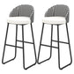 Scandinavian Iron Counter Stools Upholstered Low Back Bar Stools with Round Seat White Black 2 Piece Set Clearhalo 'Bar Furniture' 'Bar Stools' 'bar_stools' 'furn' 'furn_bar_stools' 'furniture_bar_stools' 'Kitchen & Dining Furniture' 'kitchen&dining_furn' 'kitchen' 'kitchen_furn' Furniture' 4422657