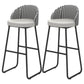 Scandinavian Iron Counter Stools Upholstered Low Back Bar Stools with Round Seat Grey Black 2 Piece Set Clearhalo 'Bar Furniture' 'Bar Stools' 'bar_stools' 'furn' 'furn_bar_stools' 'furniture_bar_stools' 'Kitchen & Dining Furniture' 'kitchen&dining_furn' 'kitchen' 'kitchen_furn' Furniture' 4422658