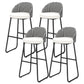 Scandinavian Iron Counter Stools Upholstered Low Back Bar Stools with Round Seat White Black 4 Piece Set Clearhalo 'Bar Furniture' 'Bar Stools' 'bar_stools' 'furn' 'furn_bar_stools' 'furniture_bar_stools' 'Kitchen & Dining Furniture' 'kitchen&dining_furn' 'kitchen' 'kitchen_furn' Furniture' 4422669