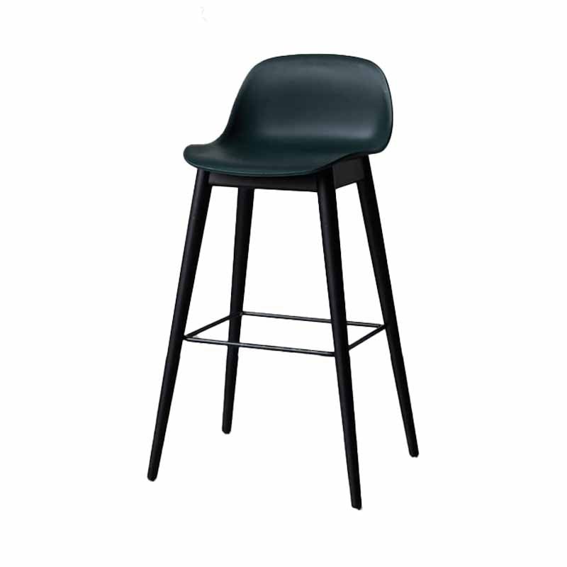 Scandinavian Wood Counter Stools Plastic Low Back Bar Stools with Footrest Navy Black 1 Piece Clearhalo 'Bar Furniture' 'Bar Stools' 'bar_stools' 'furn' 'furn_bar_stools' 'furniture_bar_stools' 'Kitchen & Dining Furniture' 'kitchen&dining_furn' 'kitchen' 'kitchen_furn' Furniture' 4422681