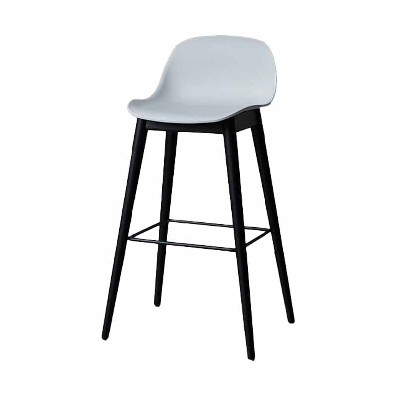 Scandinavian Wood Counter Stools Plastic Low Back Bar Stools with Footrest White Black 1 Piece Clearhalo 'Bar Furniture' 'Bar Stools' 'bar_stools' 'furn' 'furn_bar_stools' 'furniture_bar_stools' 'Kitchen & Dining Furniture' 'kitchen&dining_furn' 'kitchen' 'kitchen_furn' Furniture' 4422684