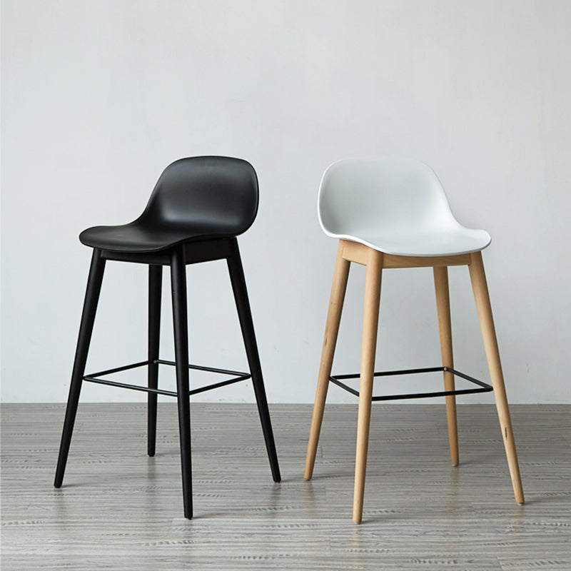 Scandinavian Wood Counter Stools Plastic Low Back Bar Stools with Footrest Clearhalo 'Bar Furniture' 'Bar Stools' 'bar_stools' 'furn' 'furn_bar_stools' 'furniture_bar_stools' 'Kitchen & Dining Furniture' 'kitchen&dining_furn' 'kitchen' 'kitchen_furn' Furniture' 4422685