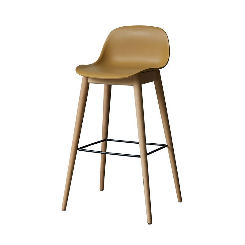 Scandinavian Wood Counter Stools Plastic Low Back Bar Stools with Footrest Clearhalo 'Bar Furniture' 'Bar Stools' 'bar_stools' 'furn' 'furn_bar_stools' 'furniture_bar_stools' 'Kitchen & Dining Furniture' 'kitchen&dining_furn' 'kitchen' 'kitchen_furn' Furniture' 4422687
