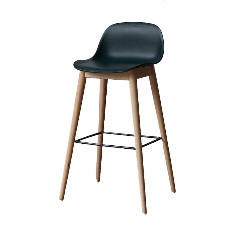 Scandinavian Wood Counter Stools Plastic Low Back Bar Stools with Footrest Navy Natural 1 Piece Clearhalo 'Bar Furniture' 'Bar Stools' 'bar_stools' 'furn' 'furn_bar_stools' 'furniture_bar_stools' 'Kitchen & Dining Furniture' 'kitchen&dining_furn' 'kitchen' 'kitchen_furn' Furniture' 4422690