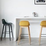 Scandinavian Wood Counter Stools Plastic Low Back Bar Stools with Footrest Clearhalo 'Bar Furniture' 'Bar Stools' 'bar_stools' 'furn' 'furn_bar_stools' 'furniture_bar_stools' 'Kitchen & Dining Furniture' 'kitchen&dining_furn' 'kitchen' 'kitchen_furn' Furniture' 4422698