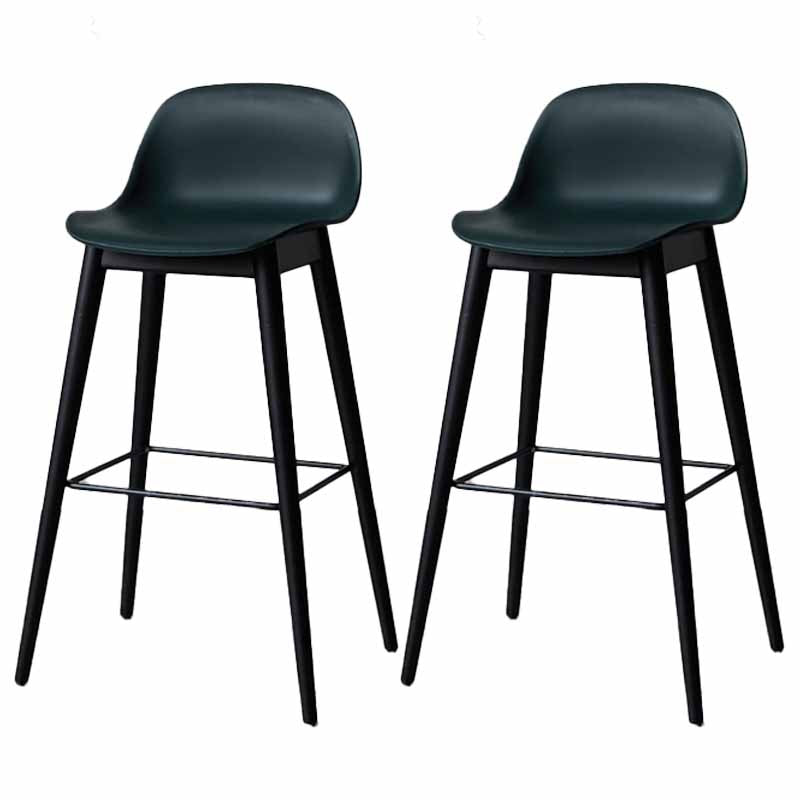 Scandinavian Wood Counter Stools Plastic Low Back Bar Stools with Footrest Navy Black 2 Piece Set Clearhalo 'Bar Furniture' 'Bar Stools' 'bar_stools' 'furn' 'furn_bar_stools' 'furniture_bar_stools' 'Kitchen & Dining Furniture' 'kitchen&dining_furn' 'kitchen' 'kitchen_furn' Furniture' 4422700