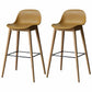 Scandinavian Wood Counter Stools Plastic Low Back Bar Stools with Footrest Yellow Natural 2 Piece Set Clearhalo 'Bar Furniture' 'Bar Stools' 'bar_stools' 'furn' 'furn_bar_stools' 'furniture_bar_stools' 'Kitchen & Dining Furniture' 'kitchen&dining_furn' 'kitchen' 'kitchen_furn' Furniture' 4422704