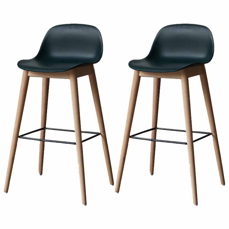 Scandinavian Wood Counter Stools Plastic Low Back Bar Stools with Footrest Navy Natural 2 Piece Set Clearhalo 'Bar Furniture' 'Bar Stools' 'bar_stools' 'furn' 'furn_bar_stools' 'furniture_bar_stools' 'Kitchen & Dining Furniture' 'kitchen&dining_furn' 'kitchen' 'kitchen_furn' Furniture' 4422705