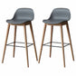 Scandinavian Wood Counter Stools Plastic Low Back Bar Stools with Footrest Grey Natural 2 Piece Set Clearhalo 'Bar Furniture' 'Bar Stools' 'bar_stools' 'furn' 'furn_bar_stools' 'furniture_bar_stools' 'Kitchen & Dining Furniture' 'kitchen&dining_furn' 'kitchen' 'kitchen_furn' Furniture' 4422706