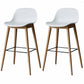 Scandinavian Wood Counter Stools Plastic Low Back Bar Stools with Footrest White Natural 2 Piece Set Clearhalo 'Bar Furniture' 'Bar Stools' 'bar_stools' 'furn' 'furn_bar_stools' 'furniture_bar_stools' 'Kitchen & Dining Furniture' 'kitchen&dining_furn' 'kitchen' 'kitchen_furn' Furniture' 4422707