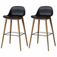 Scandinavian Wood Counter Stools Plastic Low Back Bar Stools with Footrest Black Natural 2 Piece Set Clearhalo 'Bar Furniture' 'Bar Stools' 'bar_stools' 'furn' 'furn_bar_stools' 'furniture_bar_stools' 'Kitchen & Dining Furniture' 'kitchen&dining_furn' 'kitchen' 'kitchen_furn' Furniture' 4422708