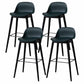 Scandinavian Wood Counter Stools Plastic Low Back Bar Stools with Footrest Navy Black 4 Piece Set Clearhalo 'Bar Furniture' 'Bar Stools' 'bar_stools' 'furn' 'furn_bar_stools' 'furniture_bar_stools' 'Kitchen & Dining Furniture' 'kitchen&dining_furn' 'kitchen' 'kitchen_furn' Furniture' 4422710