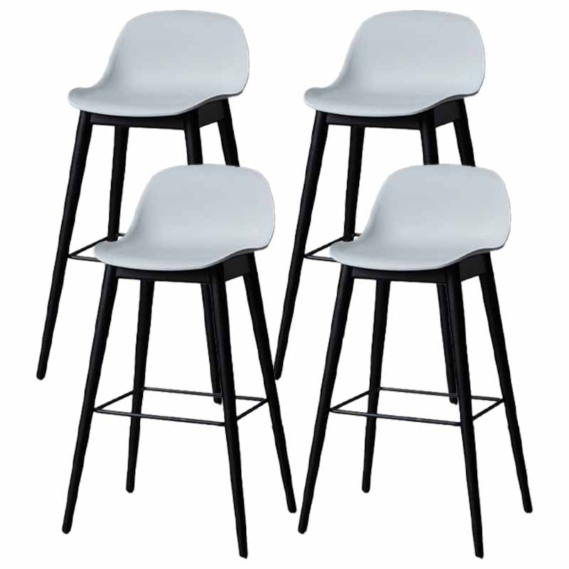 Scandinavian Wood Counter Stools Plastic Low Back Bar Stools with Footrest White Black 4 Piece Set Clearhalo 'Bar Furniture' 'Bar Stools' 'bar_stools' 'furn' 'furn_bar_stools' 'furniture_bar_stools' 'Kitchen & Dining Furniture' 'kitchen&dining_furn' 'kitchen' 'kitchen_furn' Furniture' 4422712
