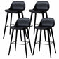 Scandinavian Wood Counter Stools Plastic Low Back Bar Stools with Footrest Black Black 4 Piece Set Clearhalo 'Bar Furniture' 'Bar Stools' 'bar_stools' 'furn' 'furn_bar_stools' 'furniture_bar_stools' 'Kitchen & Dining Furniture' 'kitchen&dining_furn' 'kitchen' 'kitchen_furn' Furniture' 4422713