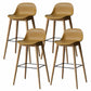 Scandinavian Wood Counter Stools Plastic Low Back Bar Stools with Footrest Yellow Natural 4 Piece Set Clearhalo 'Bar Furniture' 'Bar Stools' 'bar_stools' 'furn' 'furn_bar_stools' 'furniture_bar_stools' 'Kitchen & Dining Furniture' 'kitchen&dining_furn' 'kitchen' 'kitchen_furn' Furniture' 4422714