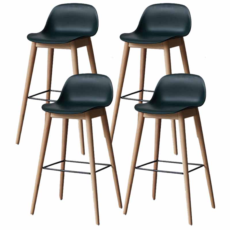 Scandinavian Wood Counter Stools Plastic Low Back Bar Stools with Footrest Navy Natural 4 Piece Set Clearhalo 'Bar Furniture' 'Bar Stools' 'bar_stools' 'furn' 'furn_bar_stools' 'furniture_bar_stools' 'Kitchen & Dining Furniture' 'kitchen&dining_furn' 'kitchen' 'kitchen_furn' Furniture' 4422715