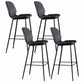 Industrial Leather Counter Stools Black Metal Low Back Bar Stools with Footrest Dark Gray 4 Piece Set Clearhalo 'Bar Furniture' 'Bar Stools' 'bar_stools' 'furn' 'furn_bar_stools' 'furniture_bar_stools' 'Kitchen & Dining Furniture' 'kitchen&dining_furn' 'kitchen' 'kitchen_furn' Furniture' 4422750