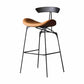 Iron Upholstered Counter Stools Industrial Low Back Bar Stools with Saddle Seat Orange 1 Piece Clearhalo 'Bar Furniture' 'Bar Stools' 'bar_stools' 'furn' 'furn_bar_stools' 'furniture_bar_stools' 'Kitchen & Dining Furniture' 'kitchen&dining_furn' 'kitchen' 'kitchen_furn' Furniture' 4422765