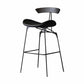 Iron Upholstered Counter Stools Industrial Low Back Bar Stools with Saddle Seat Black 1 Piece Clearhalo 'Bar Furniture' 'Bar Stools' 'bar_stools' 'furn' 'furn_bar_stools' 'furniture_bar_stools' 'Kitchen & Dining Furniture' 'kitchen&dining_furn' 'kitchen' 'kitchen_furn' Furniture' 4422768