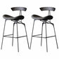 Iron Upholstered Counter Stools Industrial Low Back Bar Stools with Saddle Seat Light Gray 2 Piece Set Clearhalo 'Bar Furniture' 'Bar Stools' 'bar_stools' 'furn' 'furn_bar_stools' 'furniture_bar_stools' 'Kitchen & Dining Furniture' 'kitchen&dining_furn' 'kitchen' 'kitchen_furn' Furniture' 4422770