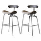 Iron Upholstered Counter Stools Industrial Low Back Bar Stools with Saddle Seat Beige 2 Piece Set Clearhalo 'Bar Furniture' 'Bar Stools' 'bar_stools' 'furn' 'furn_bar_stools' 'furniture_bar_stools' 'Kitchen & Dining Furniture' 'kitchen&dining_furn' 'kitchen' 'kitchen_furn' Furniture' 4422774