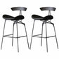 Iron Upholstered Counter Stools Industrial Low Back Bar Stools with Saddle Seat Black 2 Piece Set Clearhalo 'Bar Furniture' 'Bar Stools' 'bar_stools' 'furn' 'furn_bar_stools' 'furniture_bar_stools' 'Kitchen & Dining Furniture' 'kitchen&dining_furn' 'kitchen' 'kitchen_furn' Furniture' 4422779