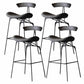 Iron Upholstered Counter Stools Industrial Low Back Bar Stools with Saddle Seat Light Gray 4 Piece Set Clearhalo 'Bar Furniture' 'Bar Stools' 'bar_stools' 'furn' 'furn_bar_stools' 'furniture_bar_stools' 'Kitchen & Dining Furniture' 'kitchen&dining_furn' 'kitchen' 'kitchen_furn' Furniture' 4422780