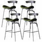 Iron Upholstered Counter Stools Industrial Low Back Bar Stools with Saddle Seat Green 4 Piece Set Clearhalo 'Bar Furniture' 'Bar Stools' 'bar_stools' 'furn' 'furn_bar_stools' 'furniture_bar_stools' 'Kitchen & Dining Furniture' 'kitchen&dining_furn' 'kitchen' 'kitchen_furn' Furniture' 4422781