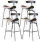 Iron Upholstered Counter Stools Industrial Low Back Bar Stools with Saddle Seat Beige 4 Piece Set Clearhalo 'Bar Furniture' 'Bar Stools' 'bar_stools' 'furn' 'furn_bar_stools' 'furniture_bar_stools' 'Kitchen & Dining Furniture' 'kitchen&dining_furn' 'kitchen' 'kitchen_furn' Furniture' 4422782